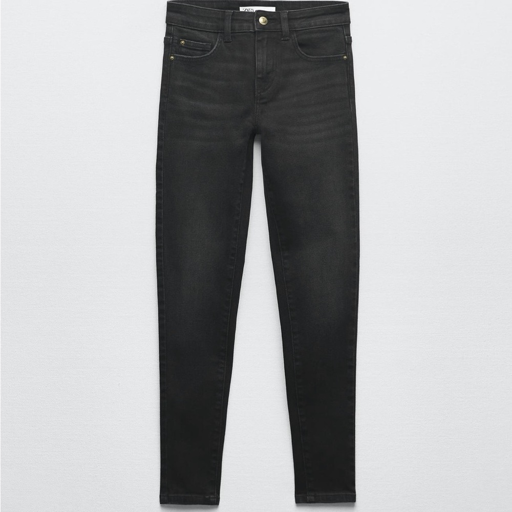 Women's Zara Black Mid-Rise Skinny Jeans